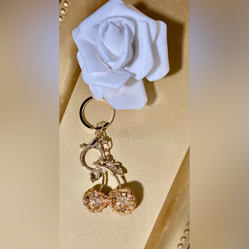 Gold  Cherries Keychain Accessory - Picture 3 of 3